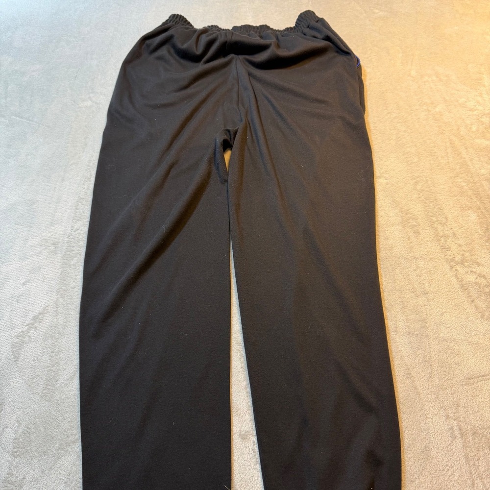 Vintage 80s Art to Wear Embellished Knit Pants Black Abstract Applique M comfort - Picture 9 of 12